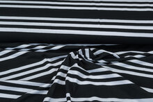 Baumwolljersey bedruckt 3-stripes schwarz-grau
