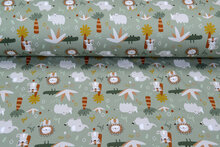French Terry bedrukt safari mint