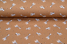 French Terry bedrukt giraffe dunkel beige