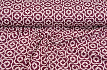 Baumwolljersey bedruckt retro flower altrosa
