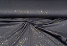 Baumwolljersey bedruckt glitter dots dunkelgrau-gold