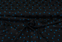 Satin bedruckt dots schwarz-blau