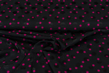 Satin bedruckt dots schwarz-rosa
