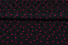 Satin bedruckt dots schwarz-rosa
