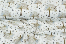 Baumwoll Musselin bedruckt apple tree taupe
