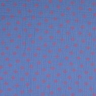 Baumwoll Musselin bedruckt punkte jeansblau