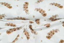 Baumwoll Musselin bedruckt big cotton twigs weiss