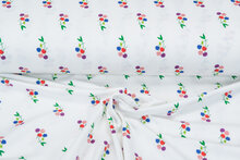 Baumwolljersey bedruckt glitzer apple weiss
