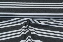 Baumwolljersey bedruckt 3-stripes grau-schwarz