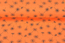 Baumwolljersey bedruckt Neon Blowball orange