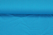 Baumwolljersey bedruckt dots aqua-weiss