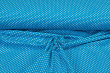 Baumwolljersey bedruckt dots aqua-weiss