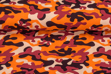 Baumwolljersey bedruckt camouflage orange-ecru