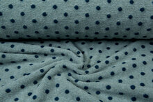 Boiled wool fluffy small dots mint-dunkelmint