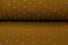 Boiled wool fluffy small dots ockergelb-grau