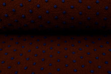 Boiled wool fluffy small dots rost-metalblau