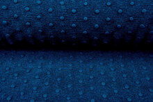 Boiled wool fluffy uni dots petrol-blau