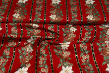 Baumwoll Popeline Bedruckt Weihnachten christmas wreath rot