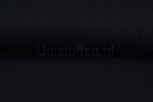 Strickstoff mit Zopfmuster Schwarz
