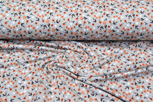 French Terry bedruckt twigs taupe-orange