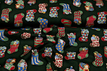 Baumwoll Popeline Bedruckt Weihnachten christmas stockings gr&uuml;n