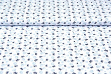 Baumwolljersey bedruckt butterfly weiss-mint