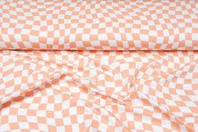 Baumwolljersey bedruckt graphic squares lachsrosa