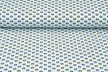 Baumwolljersey bedruckt calyx mint-blau