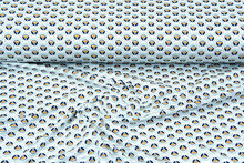 Baumwolljersey bedruckt calyx mint-blau