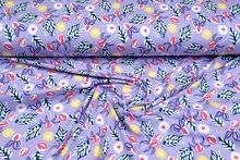 Baumwolljersey bedruckt flowers flieder