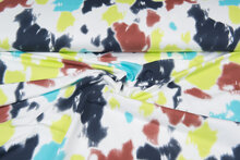 French Terry bedruckt tie dye dunkelblau-rost