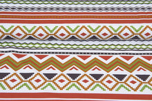 French Terry bedruckt ikat stripes terra