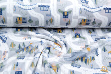 Wellness fleece bedruckt traffic grau-weiss