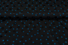 Satin bedruckt dots schwarz-blau