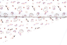 Alpenfleece bedruckt unicorn off-white