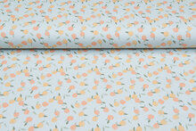 Baumwolljersey bedruckt peaches mint