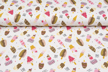 Baumwolljersey bedruckt icecreams rosa