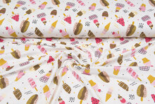 Baumwolljersey bedruckt icecreams rosa