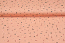 Baumwolljersey bedruckt cute hearts orange