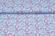 Lizenz Baumwoll Popeline Bedruckt Peppa Pig blau