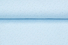 Baumwoll Musselin bedruckt little dots hellblau