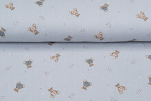 Baumwoll Musselin bedruckt little bears grau