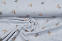 Baumwoll Musselin bedruckt little bears grau