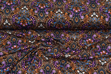 Viskose Jersey bedruckt retro flowers braun-rost