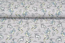 French Terry bedruckt flying dragon helles taupe