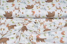 Baumwolljersey bedruckt forrest animals off-white