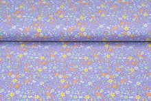 Baumwolljersey bedruckt little floral flieder