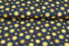 Baumwolljersey bedruckt sunshine dunkelblau