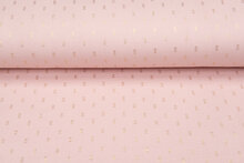 Baumwoll Musselin bedruckt bedrukt Foil Rectangle pastelrosa-gold
