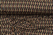 Viskose Jersey bedruckt retro motif schwarz-rost